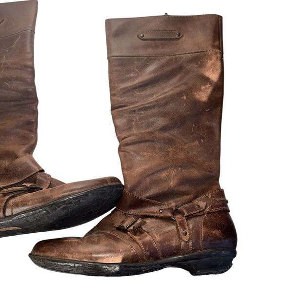 Born Brown Leather Riding Boots Women’s 8 Harness Buckle Equestrian Western - Picture 13 of 14